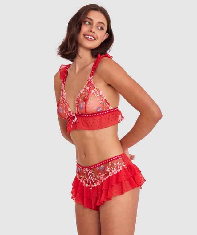 Enchanted She's So Lucky Bralette - Red/Multicolour