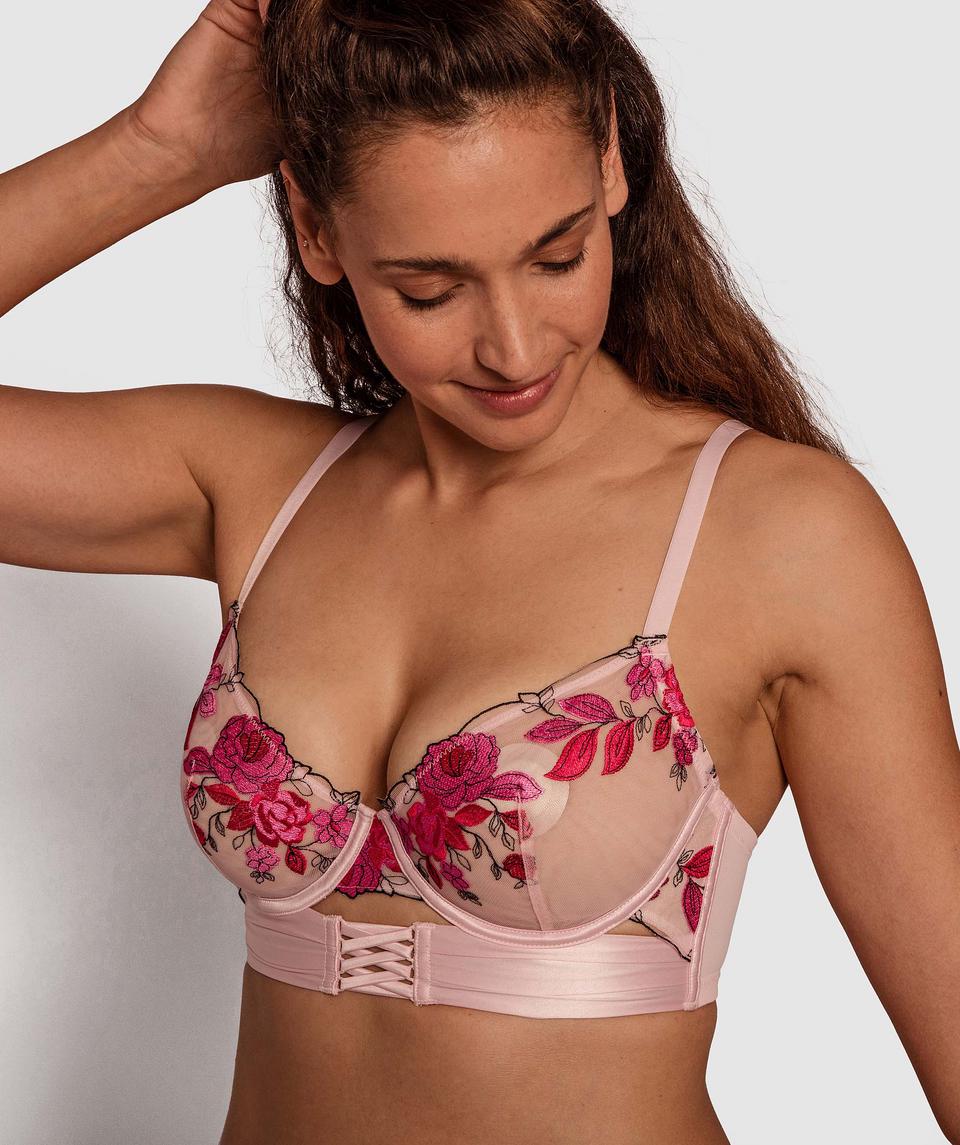 Enchanted Soft Savannah Plunge Underwire Bra - Light Pink