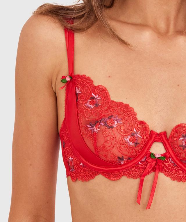 Enchanted Summertime Serenade Bra-Light Red / Multi