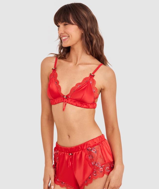 Enchanted Summertime Serenade Bralette-Light Red / Multi