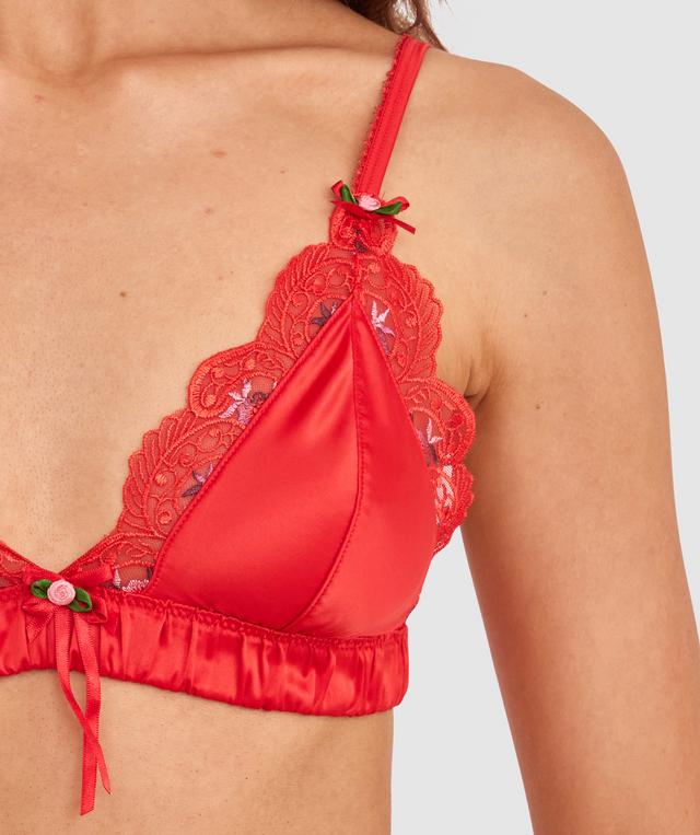 Enchanted Summertime Serenade Bralette-Light Red / Multi
