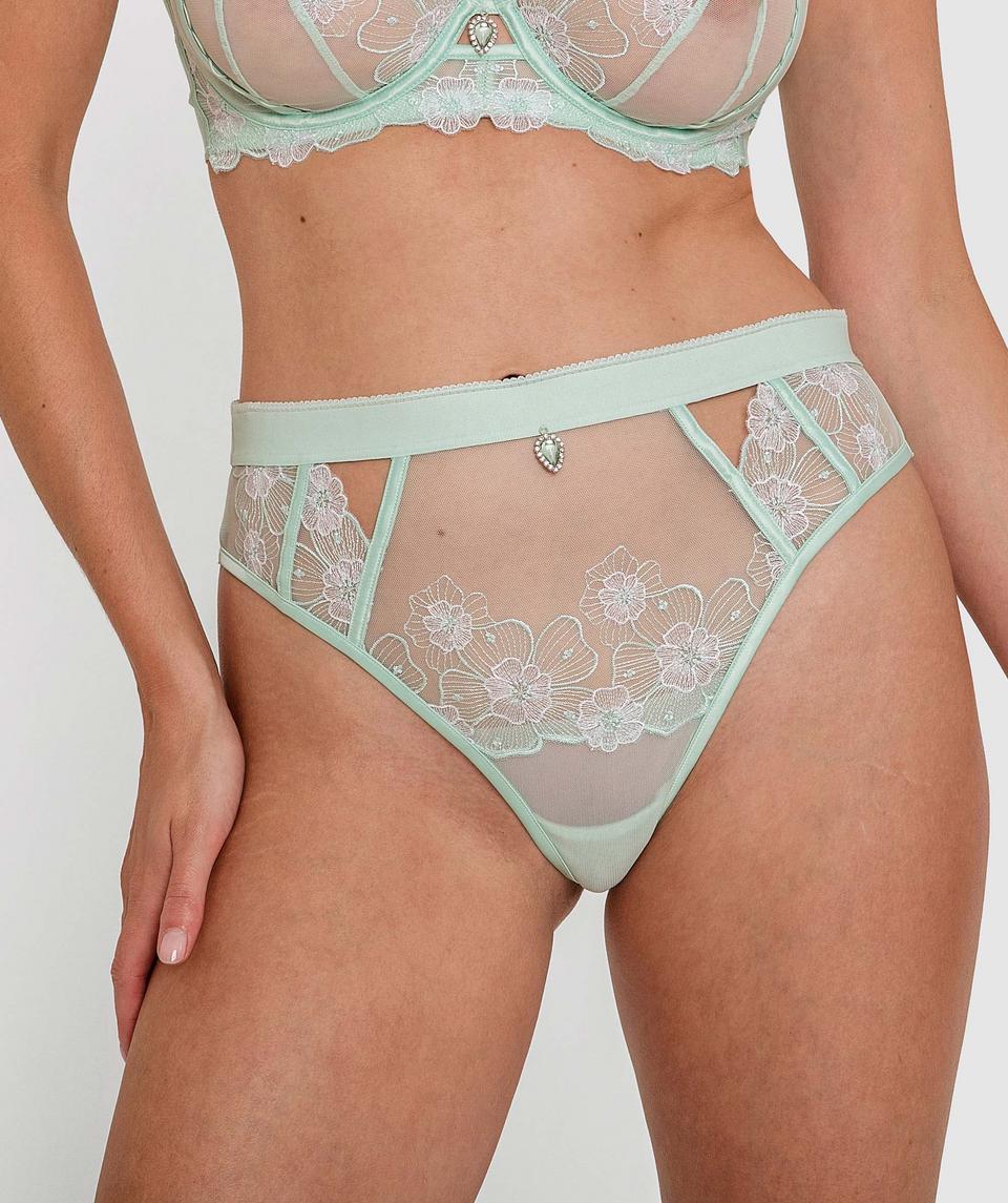 Enchanted Sweet Pea High Waisted Brief - Mint Green