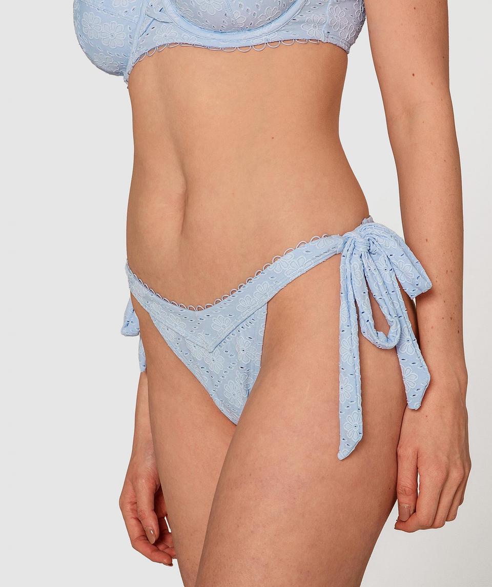 Enchanted Swim Blue Skies Ahead Tie Side Drawstring Brief - Light Blue