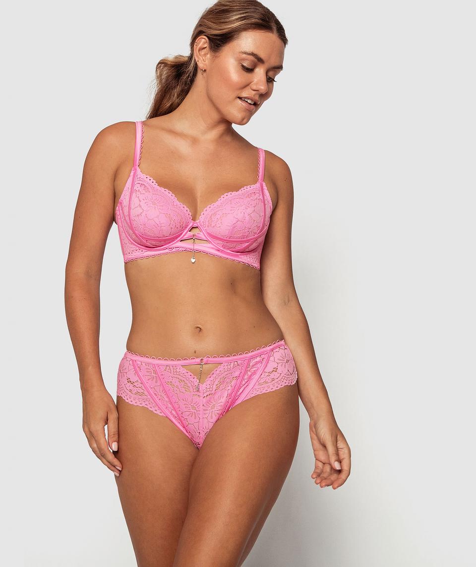 Enchanted The Pink Sea Highwaisted V String Knicker - Pink