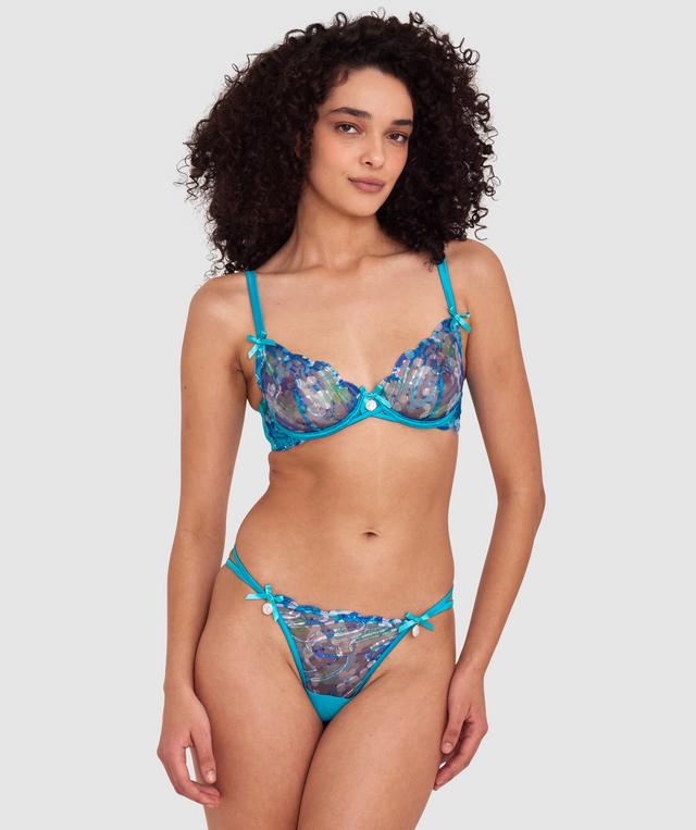 Enchanted Tyla High Leg String - Teal