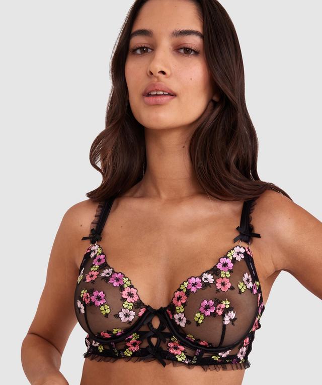 Enchanted Wilde Flower Underwire Bra - Black