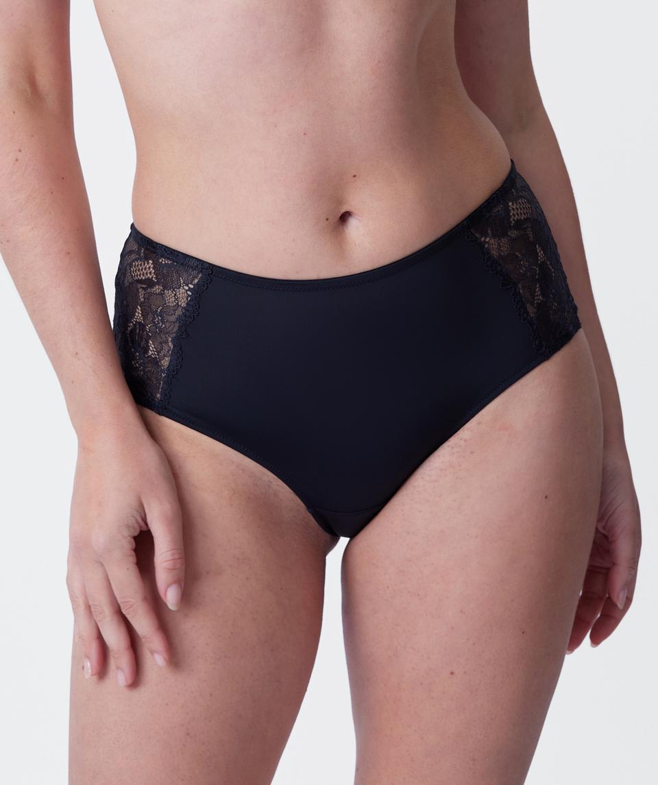 Erin High Waist Brazilian Knicker - Black