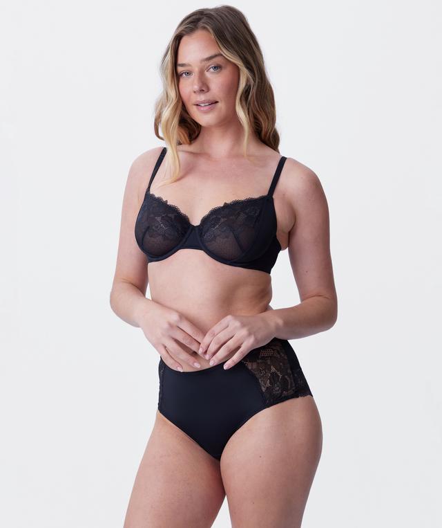 Erin High Waist Brazilian Knicker - Black