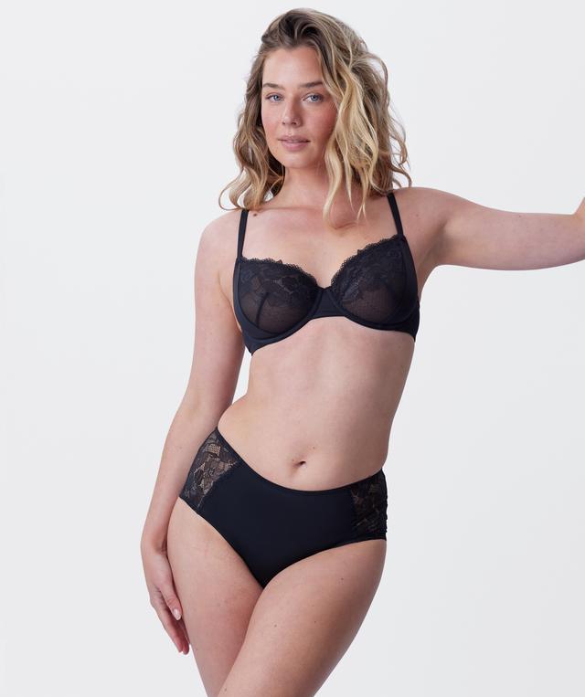 Erin High Waist Brazilian Knicker - Black