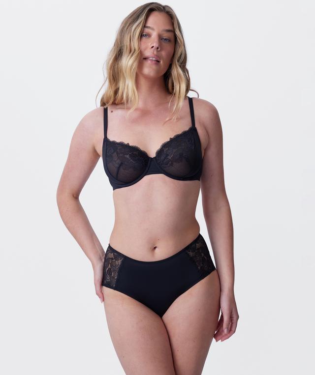 Erin High Waist Brazilian Knicker - Black