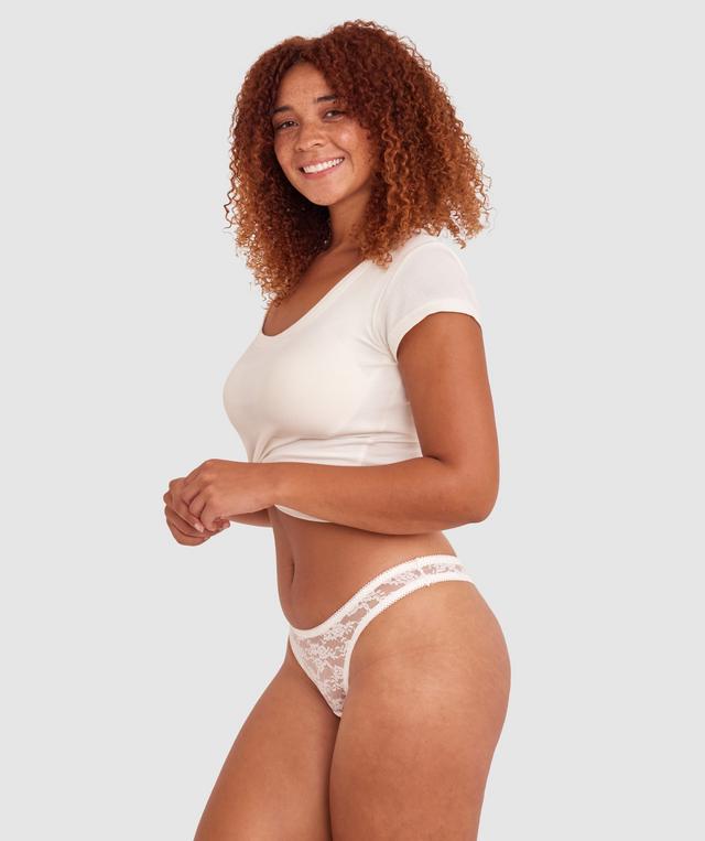 Evelyn High Leg G String - Ivory