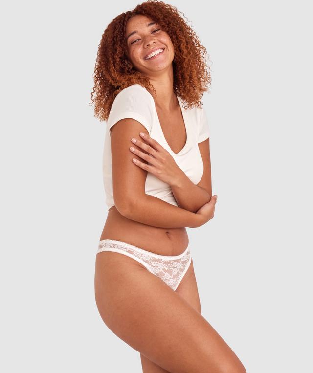 Evelyn High Leg G String - Ivory
