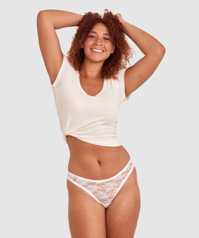 Evelyn High Leg G String - Ivory