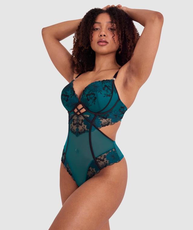 Evie Push Up Bodysuit - Dark Green