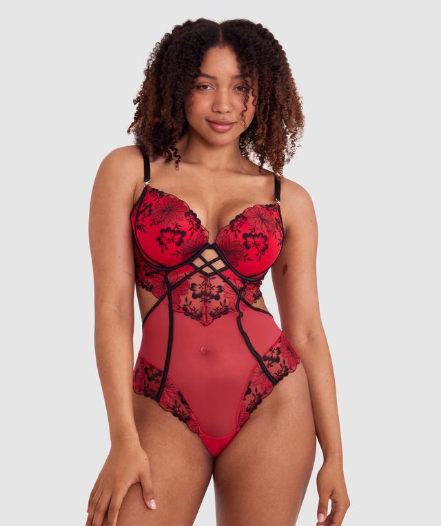 Evie Push Up Bodysuit - Red