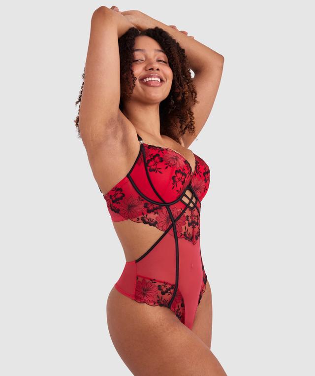 Evie Push Up Bodysuit - Red