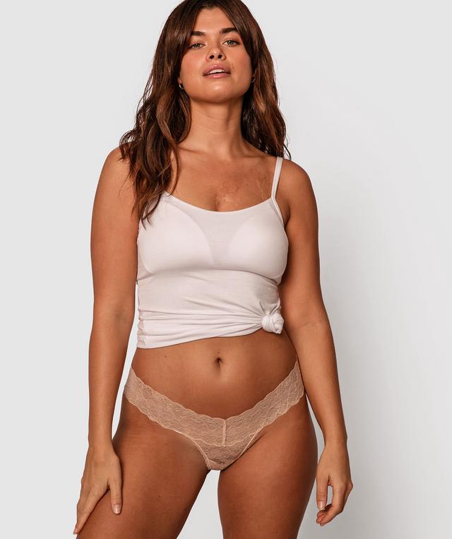 Evie V String Knicker - Nude 2