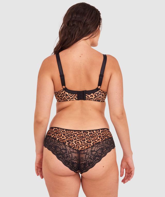 Faith Brazilian Knicker - Print Animal/Black