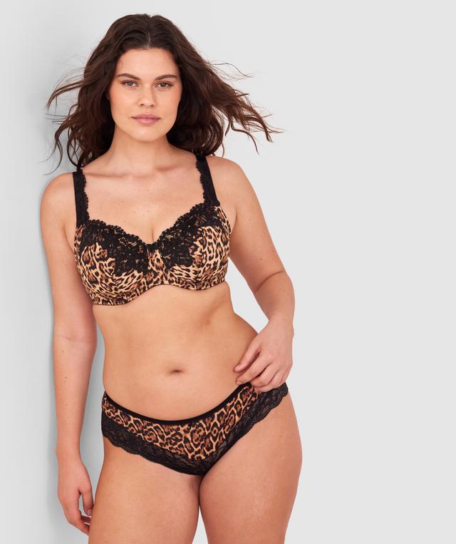 Faith Brazilian Knicker - Print Animal/Black