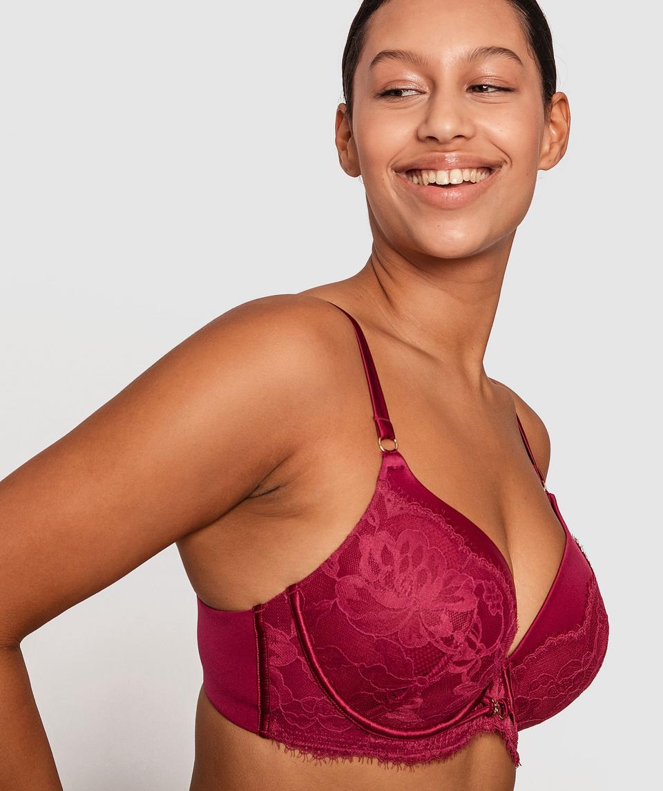 Fashion X Comfort Plunge Full Cup Bra - Dark Purple