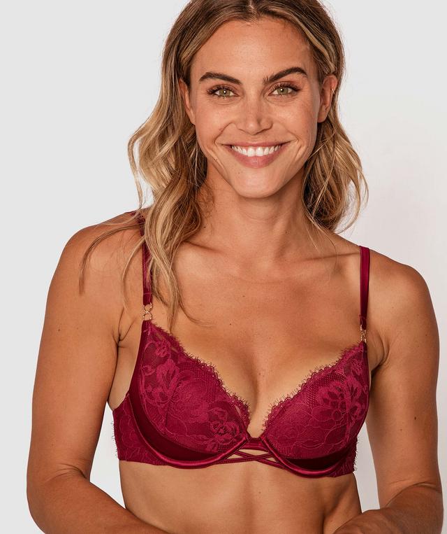 Fashion X Comfort Plunge Push Up Bra - Dark Purple