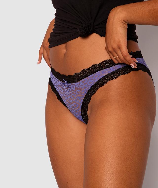 Feline Bikini Knicker - Blue/Black