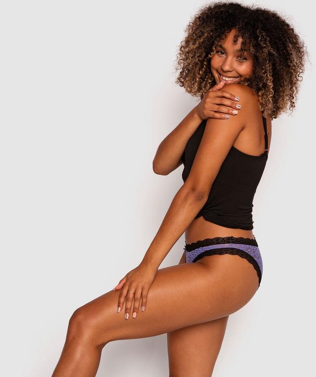 Feline Bikini Knicker - Blue/Black