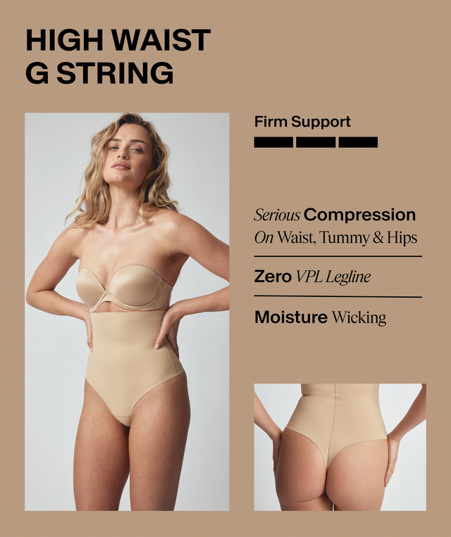 Firm Control High Waist G String - Nude 2