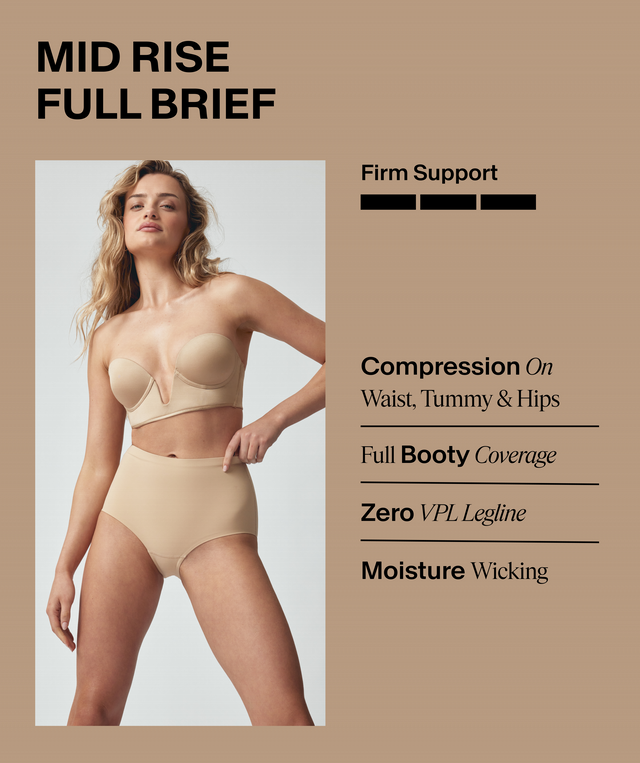 Firm Control Mid Rise Full Brief - Nude 2