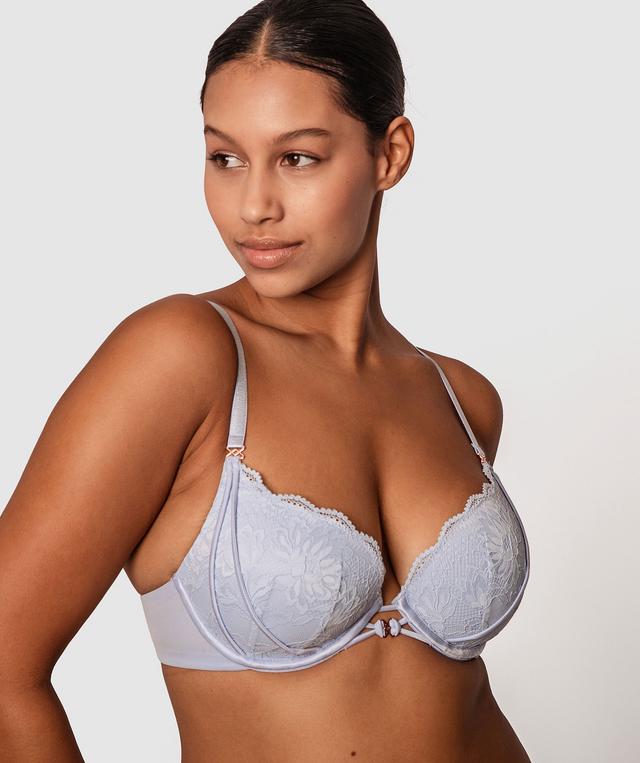 Fleur Plunge Contour Bra - Pale Blue