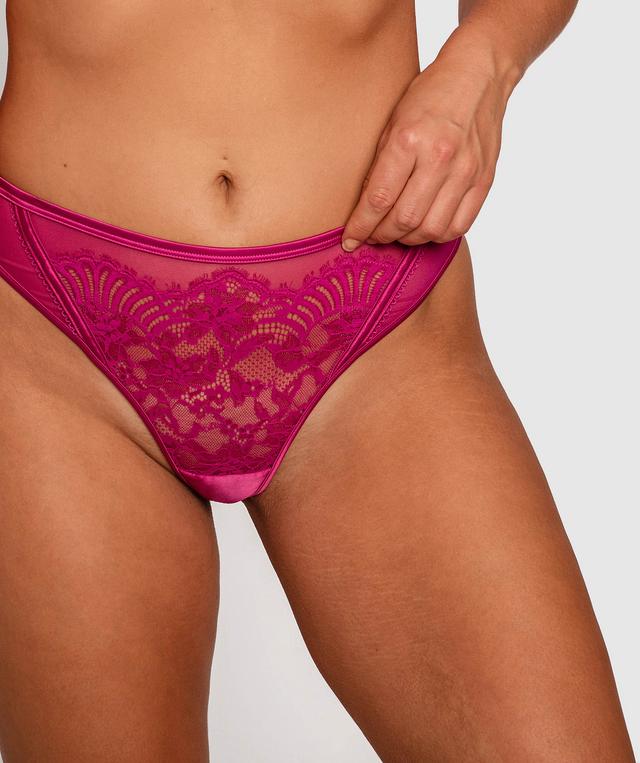 Flex Forward High Waist V String Knicker - Dark Pink