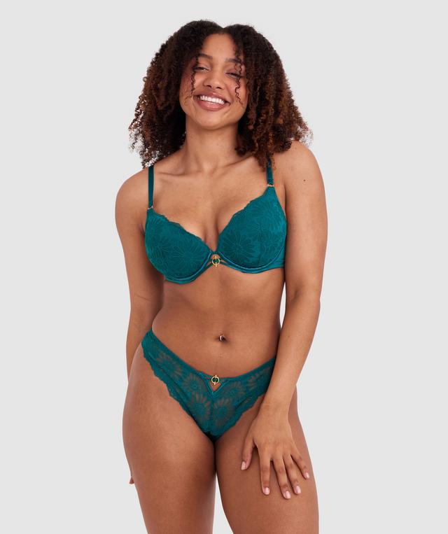Floriane Contour Plunge Bra - Dark Green