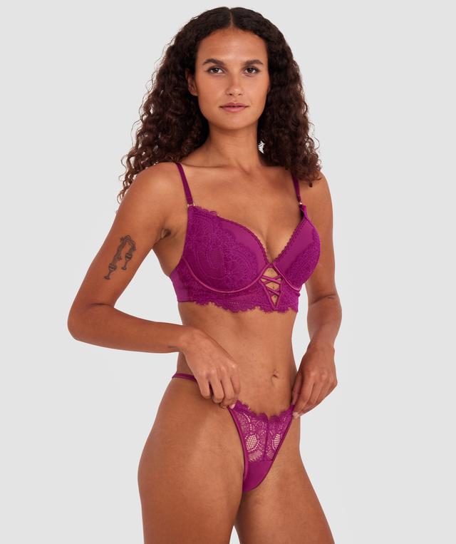 Gigi Push Up Bra - Dark Red