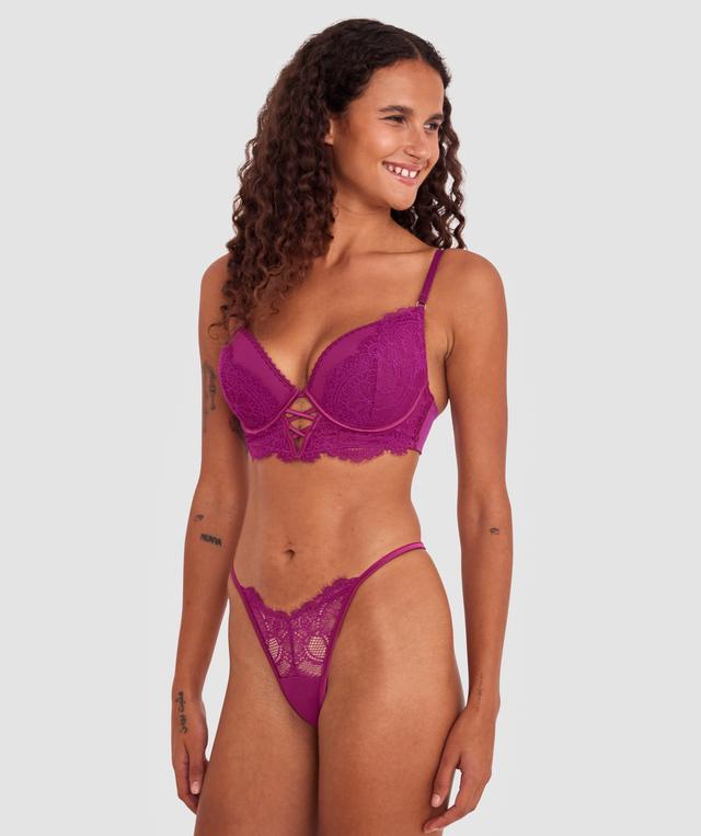 Gigi Push Up Bra - Dark Red