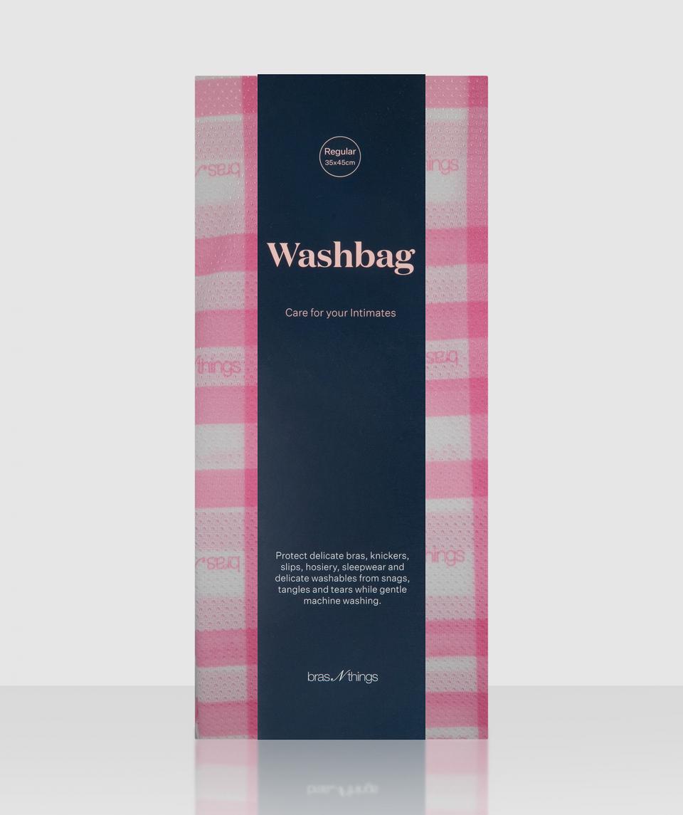 Gingham Regular Washbag - Pink