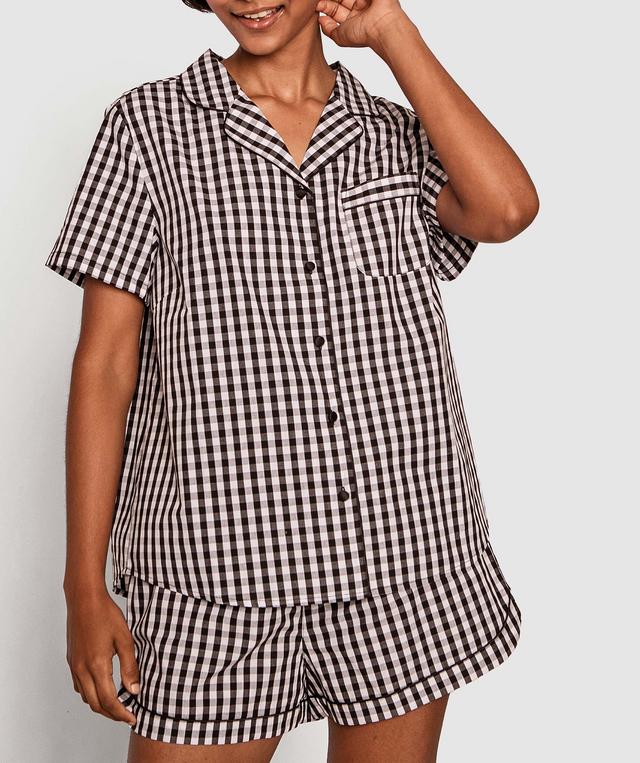 Gingham Short Pj Set - Print
