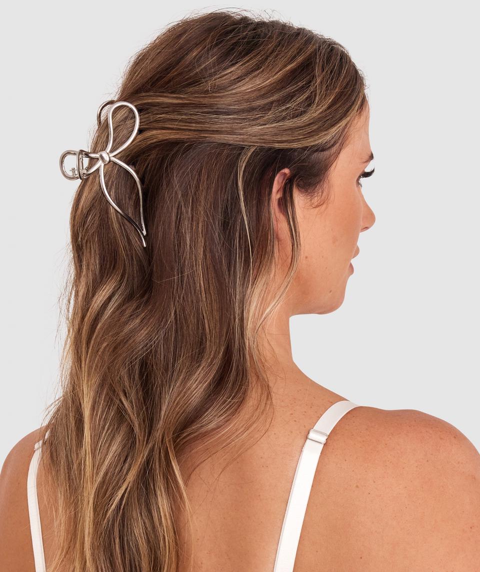 Bow Hair Clip - Silver