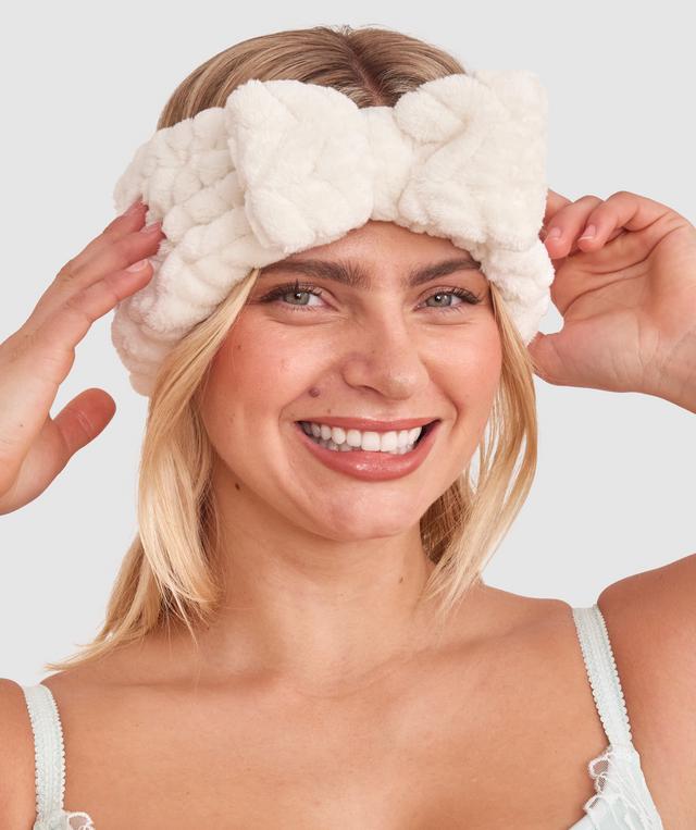 Rose Bow Headband - Ivory