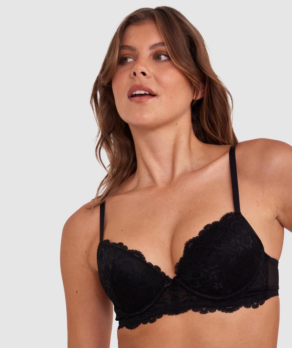 Hallie Push Up Bra - Black