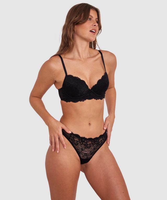 Hallie Push Up Bra - Black