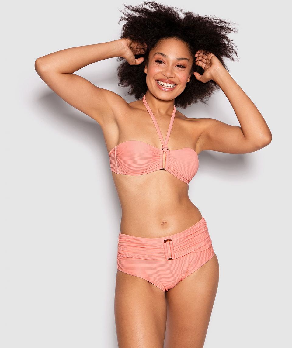 Havana Plain Nina Bandeau Swim Top - Pink