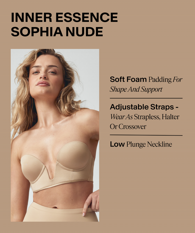 Inner Essence Strapless Plunge Bra - Nude 2