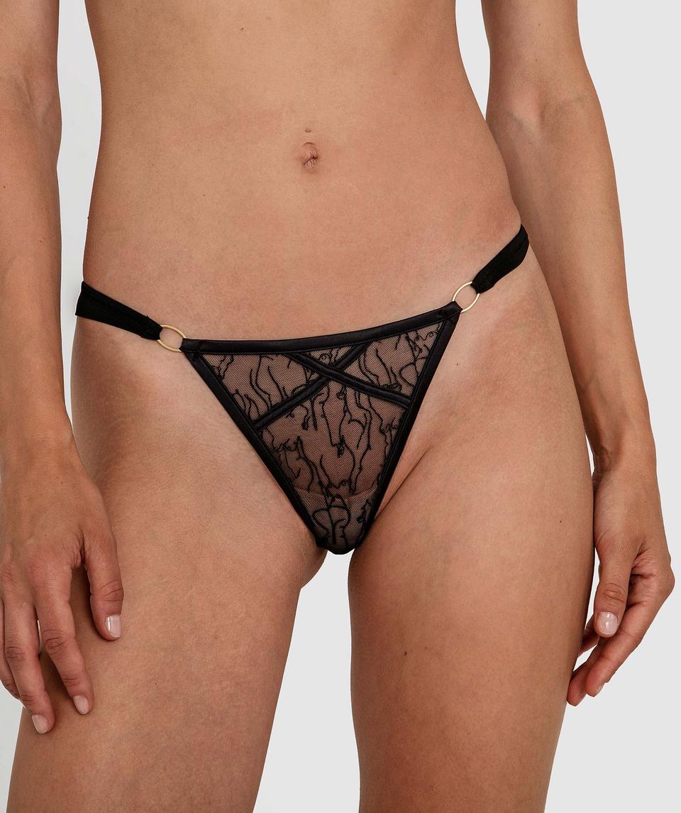 In The Nude V String - Black