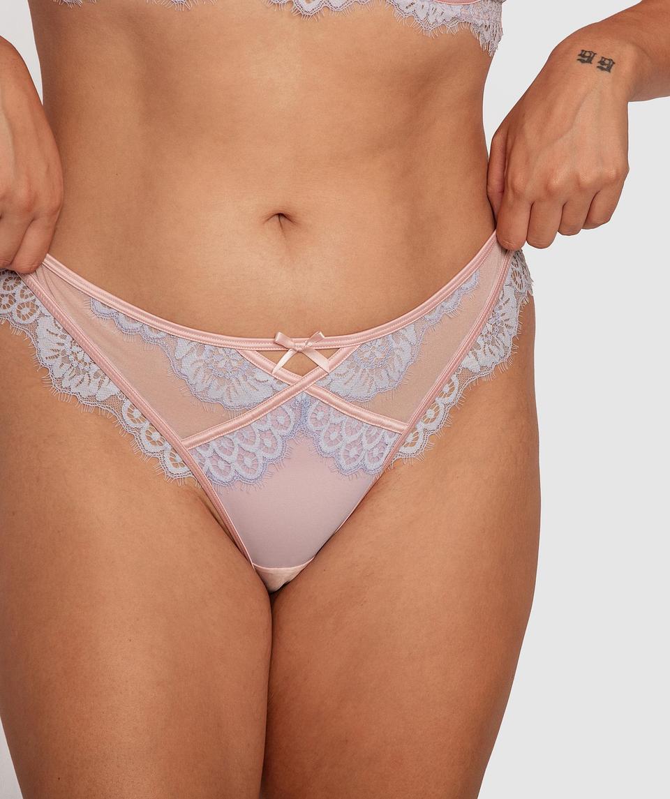 Indulge Brazilian Knicker - Pale Blue/Light Pink