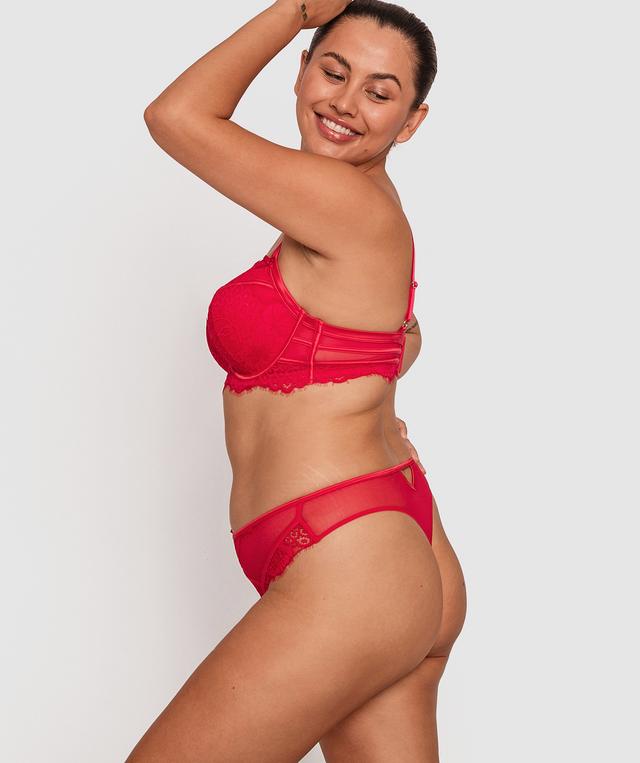 Indulge High Waisted V String - Red