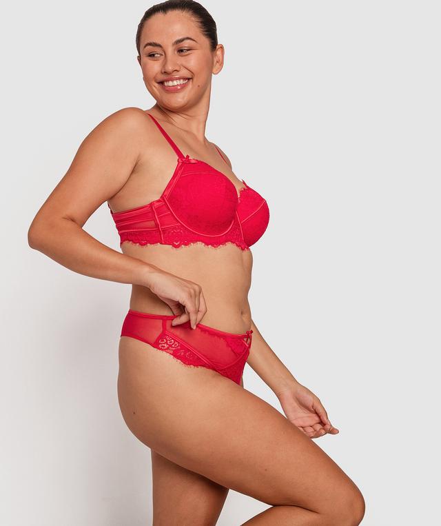 Indulge High Waisted V String - Red