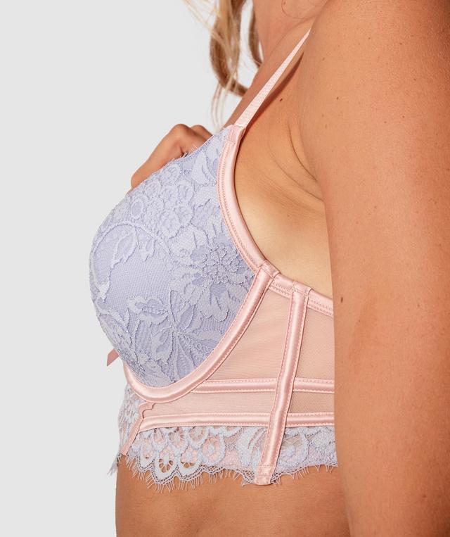 Indulge Plunge Push Up Bra - Pale Blue