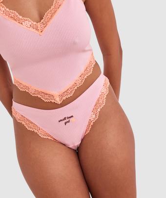 Indy High Leg G String - Pink/Light Orange (Pink / Light Orange)