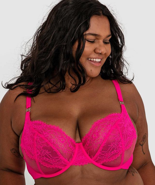 Inez Full Cup Underwire Balconette Bra - Pink