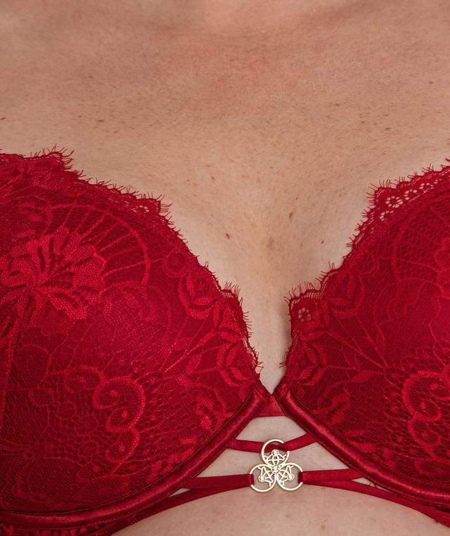 Ingrid Contour Plunge Bra - Dark Red